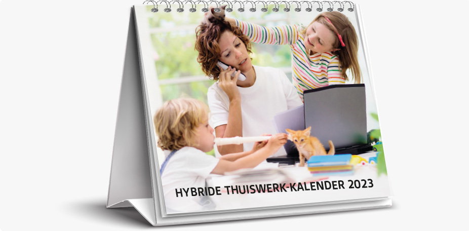 Hybride thuiswerk bureau kalender