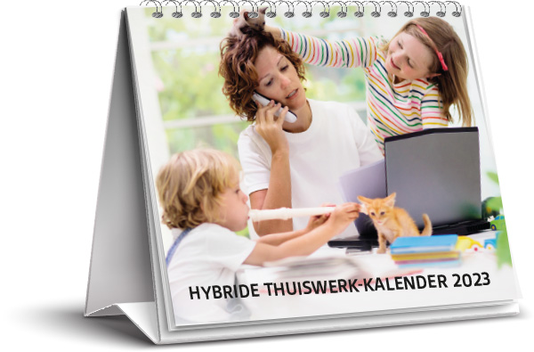 Hybride thuiswerk bureau kalender